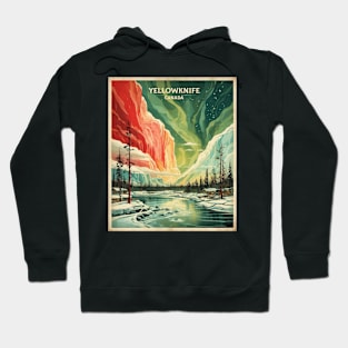 Yellowknife Canada Aurora Borealis Vintage Poster Tourism Hoodie